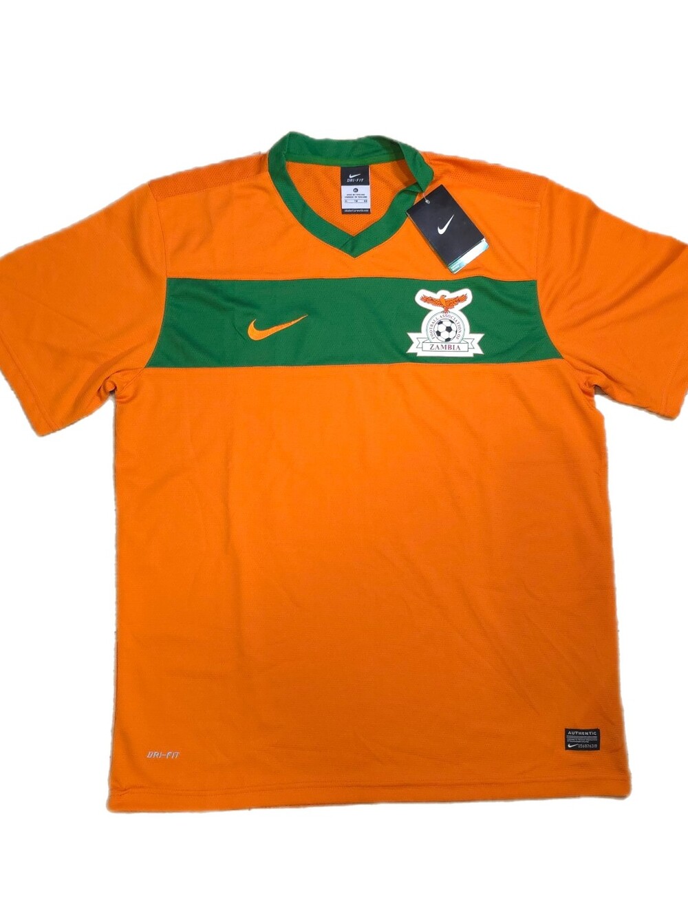 Nike Zambia National Football Team Men's Jersey Sz XL Soccer Jersey T-shirt NWT